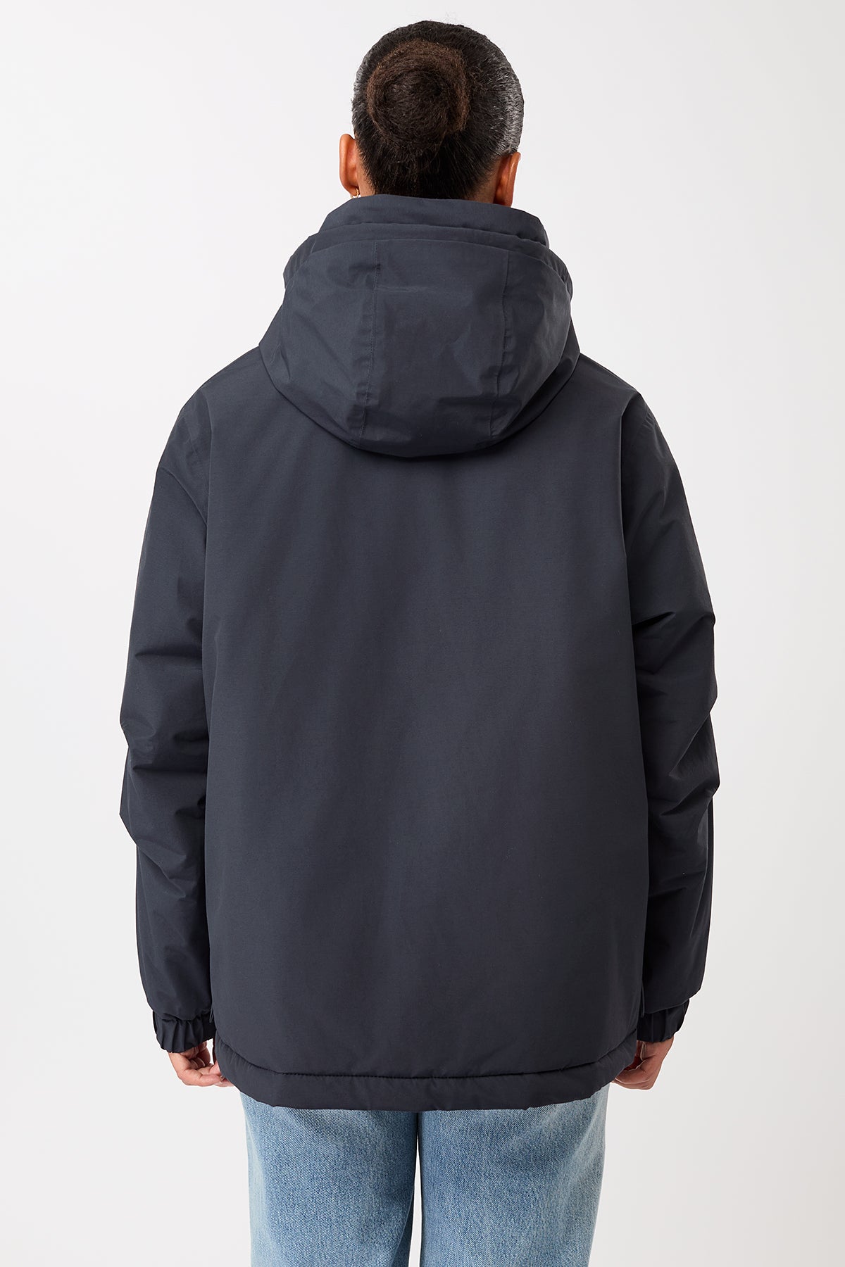 langerchen-wattierter-kurzparka-lockeres-volumen-navy image 3