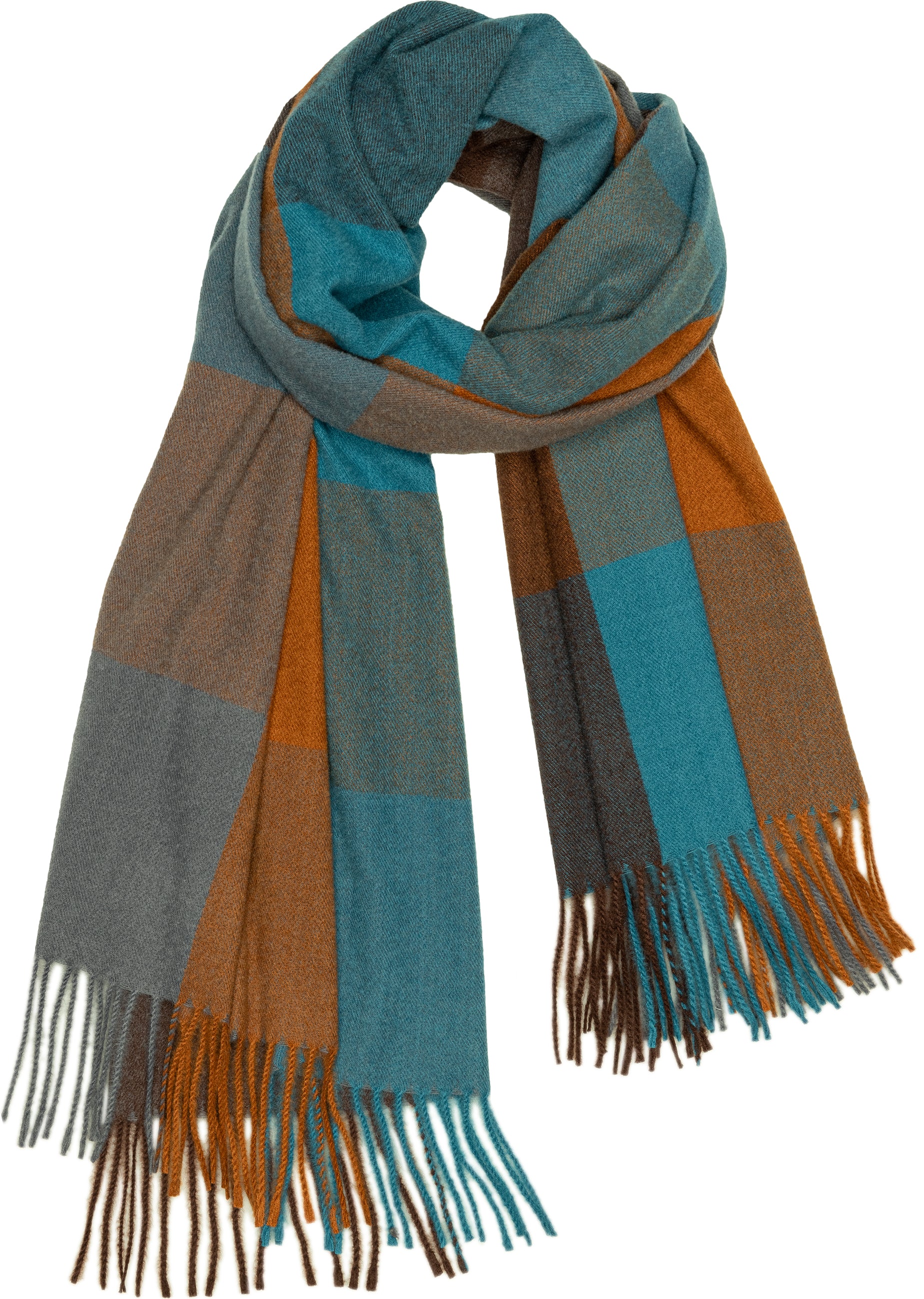 caspar-schal-no-510-damen-xxl-schal-karo-190x70-fransen image 7