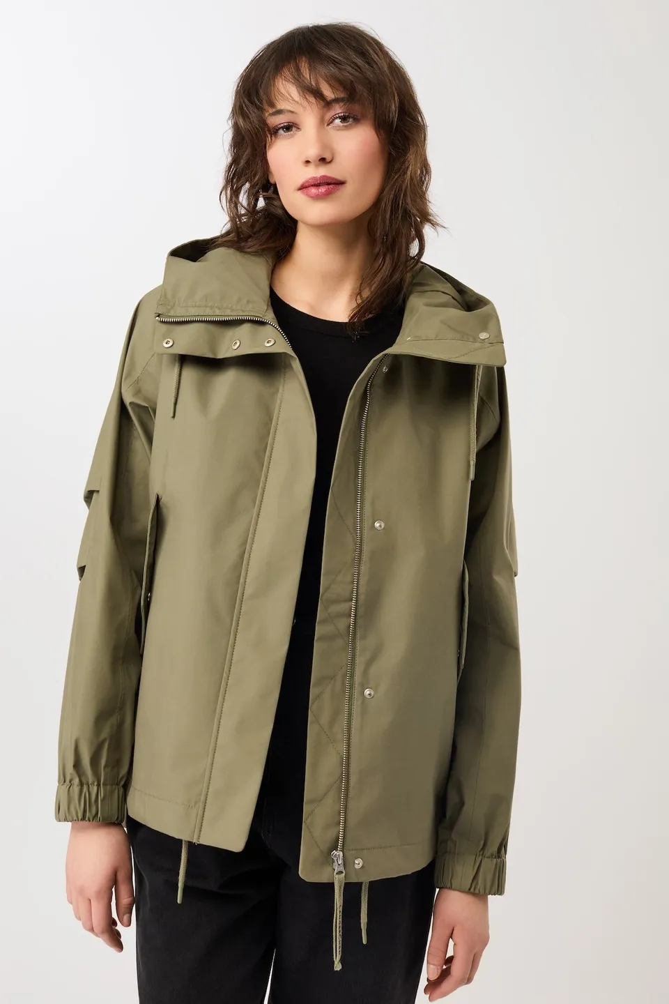 langerchen-kapuzenjacke-mit-falten-am-arm-stone-moss-kurz image 1