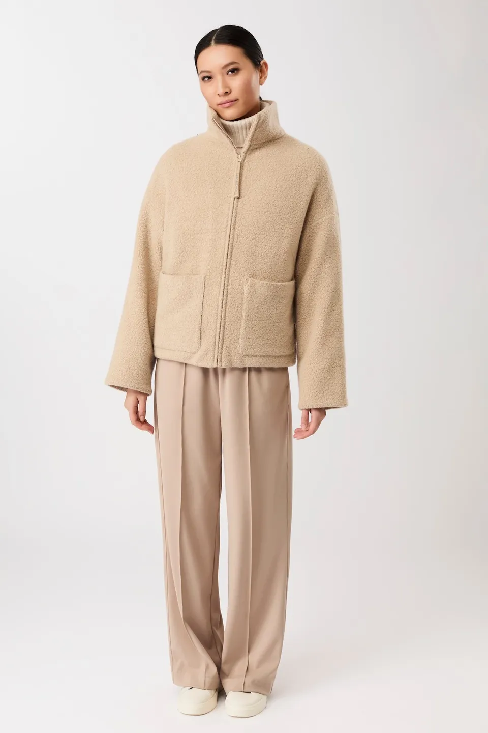 langerchen-jacke-mit-stehkragen-aus-woll-fleece-limestone image 1
