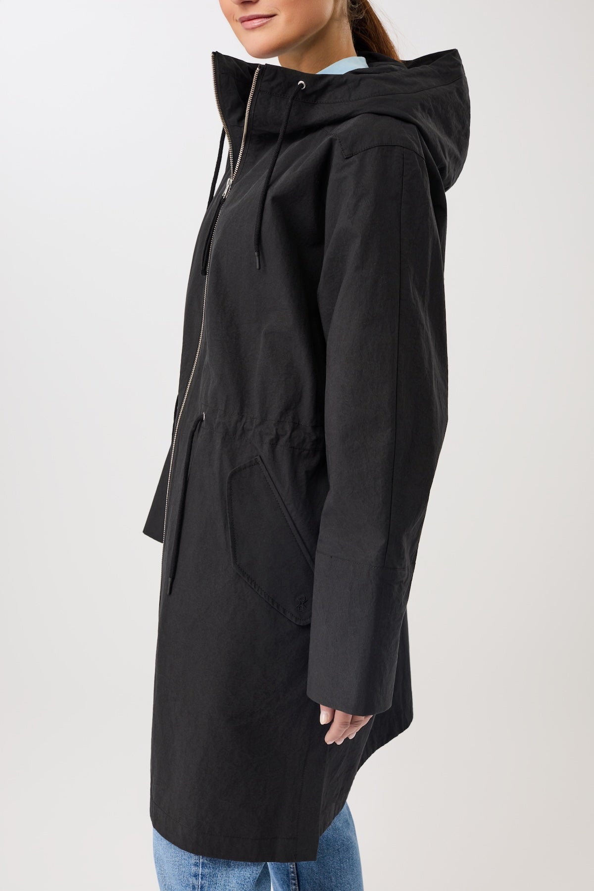 langerchen-langer-parka-mit-druckkn-pfen-und-rmelaufschlag-parka-black image 4