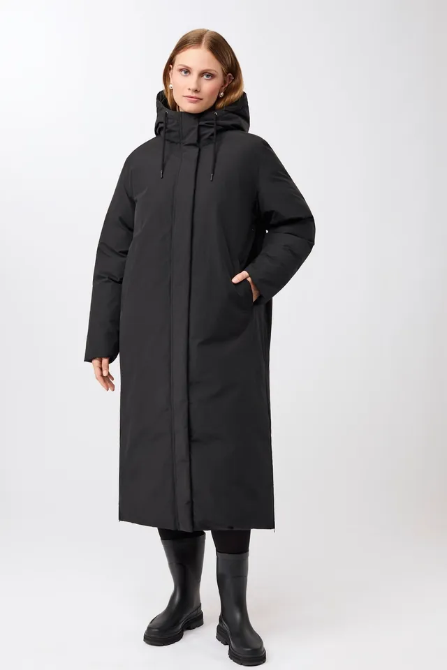 langerchen-langer-mantel-aus-eco-daune-mit-kapuze-black image 1