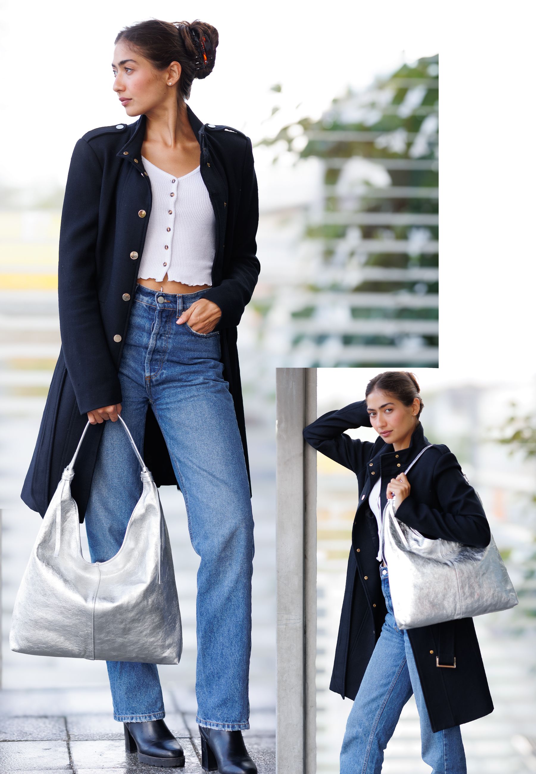 caspar-hobo-no-817-damen-schultertasche-italienisches-leder image 2