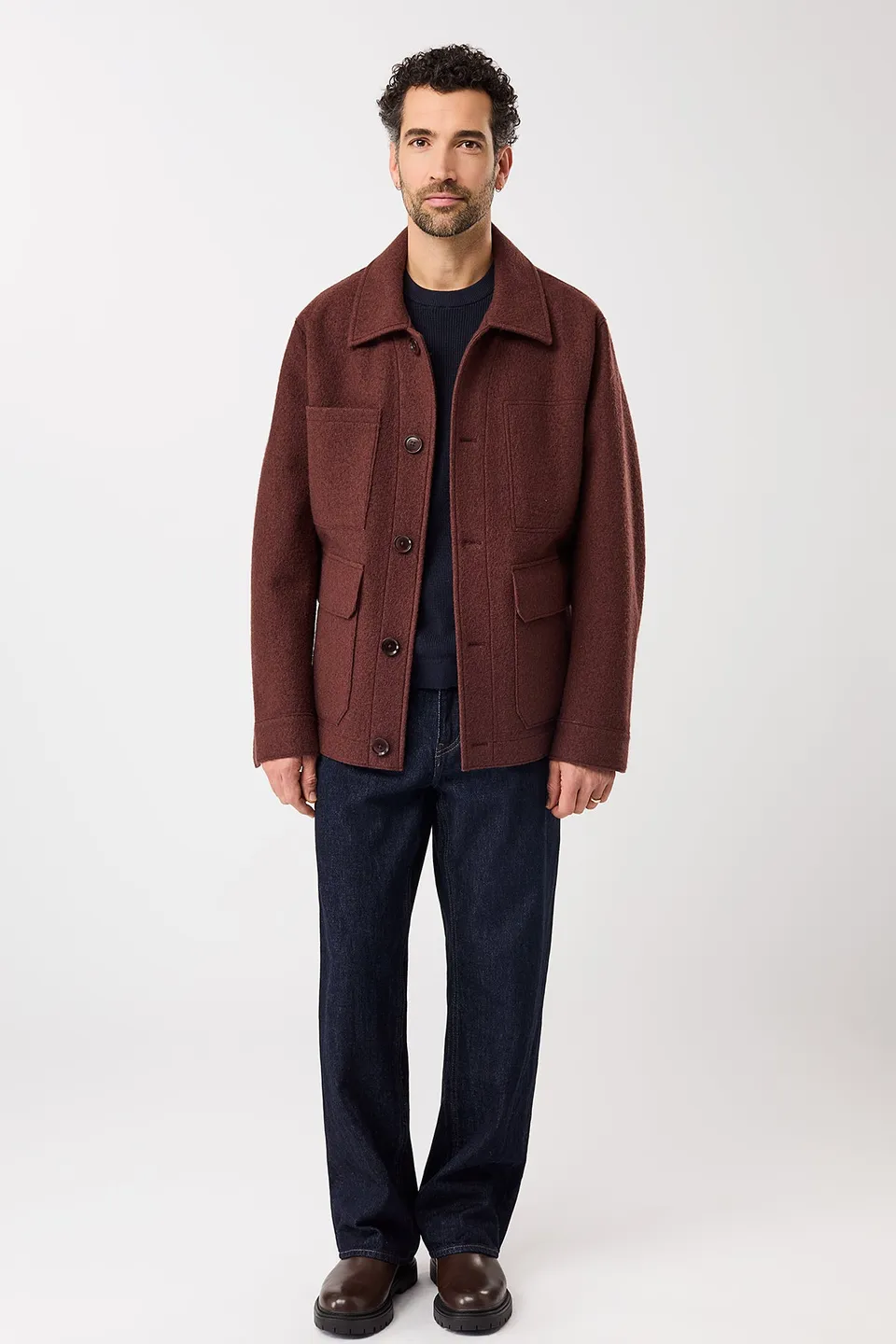 langerchen-field-jacket-techno-felt-burgundy image 1