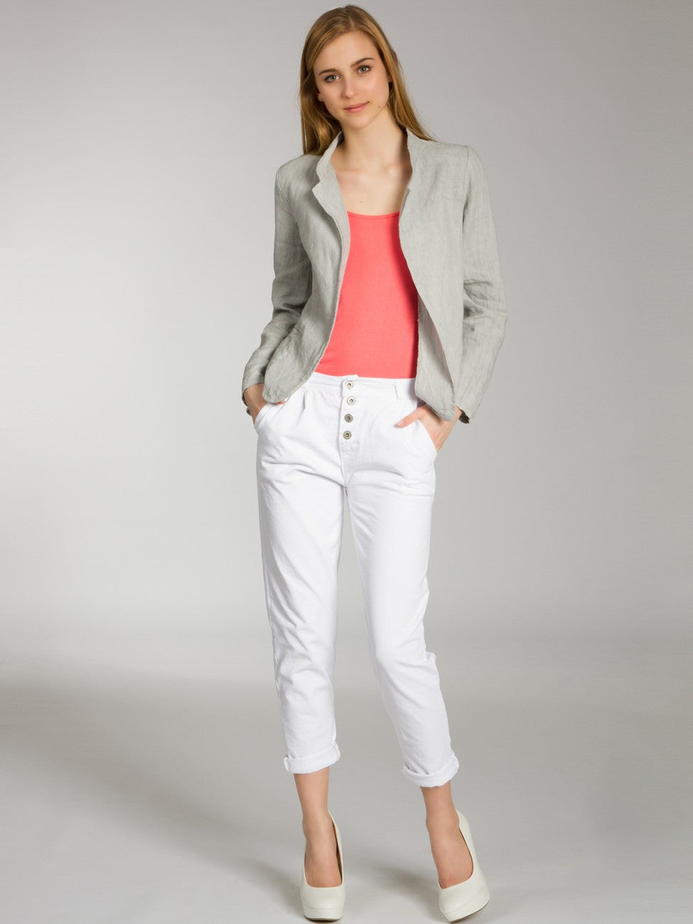 caspar-blazer-no-004-damen-leinenblazer-leicht-tailliert image 2