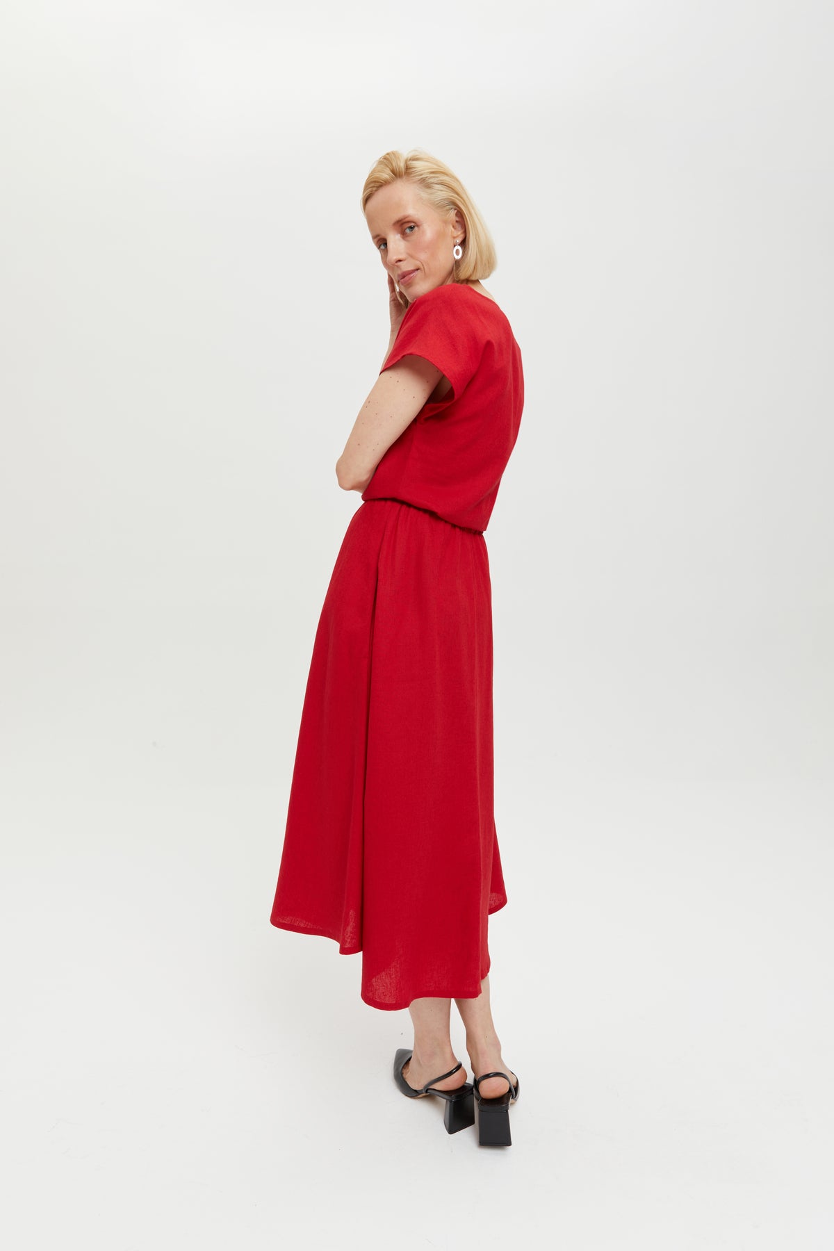 ayani-nane-leinenkleid-mit-kurzen-rmeln-in-rot image 7