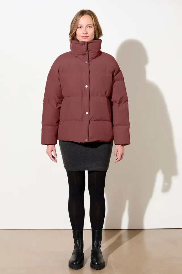 langerchen-gesteppte-jacke-aus-eco-daune-stehkragen-jacke-burgundy image 1