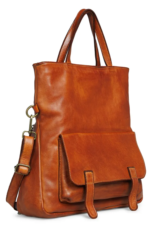 caspar-vintage-city-rucksack-no-820-2in1-lederrucksack-damen-made-in-italy image 1