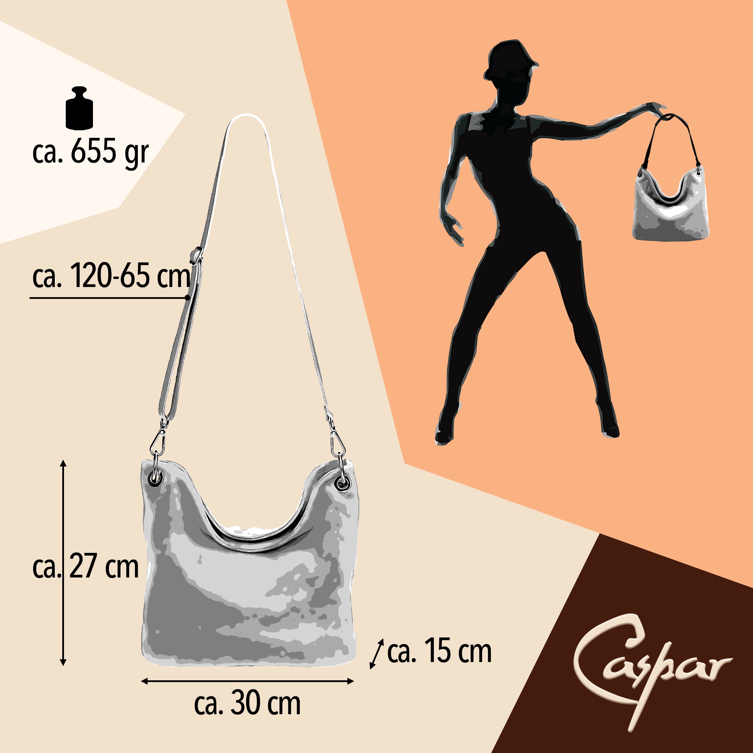 caspar-shoulder-bag-no-580-veloursleder-30x27x15-cm image 7