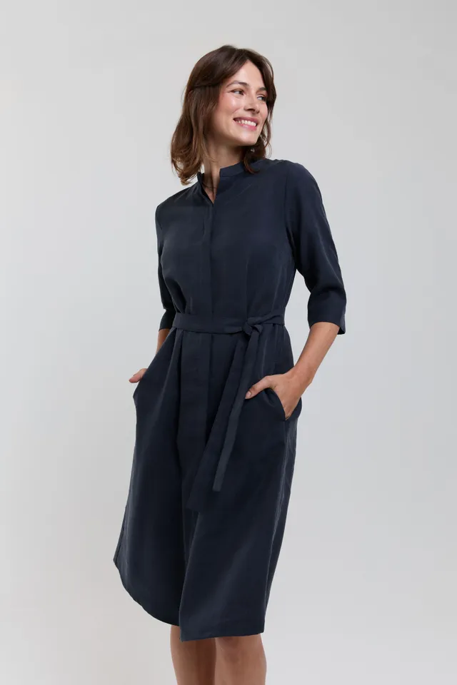 ayani-anne-hemd-kleid-in-dunkelblau-aus-tencel image 1