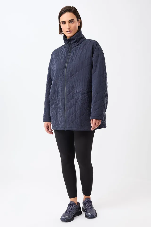 langerchen-gesteppte-jacke-aus-tencel-mit-stehkragen-jacke-navy image 1