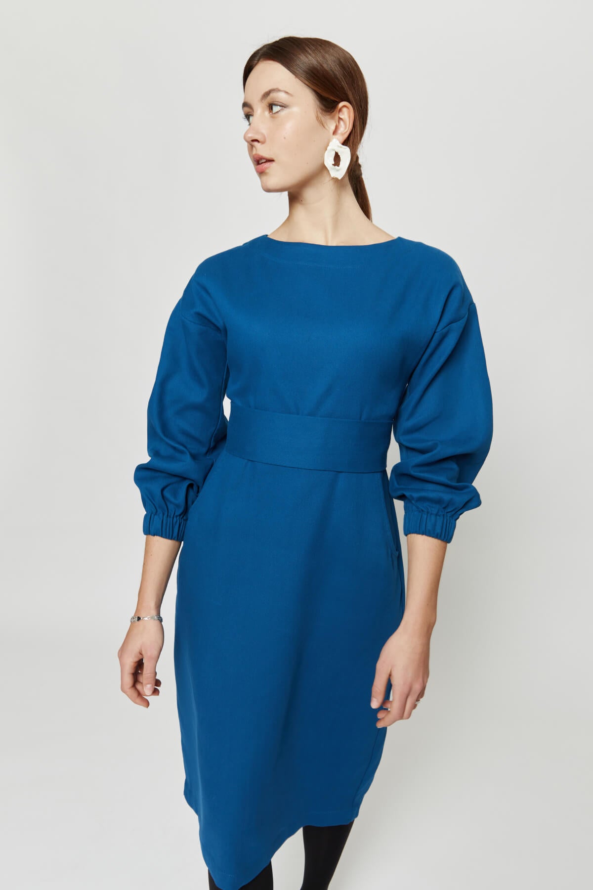 ayani-stefanie-winterkleid-mit-kimono-g-rtel-in-petrol-blau image 2