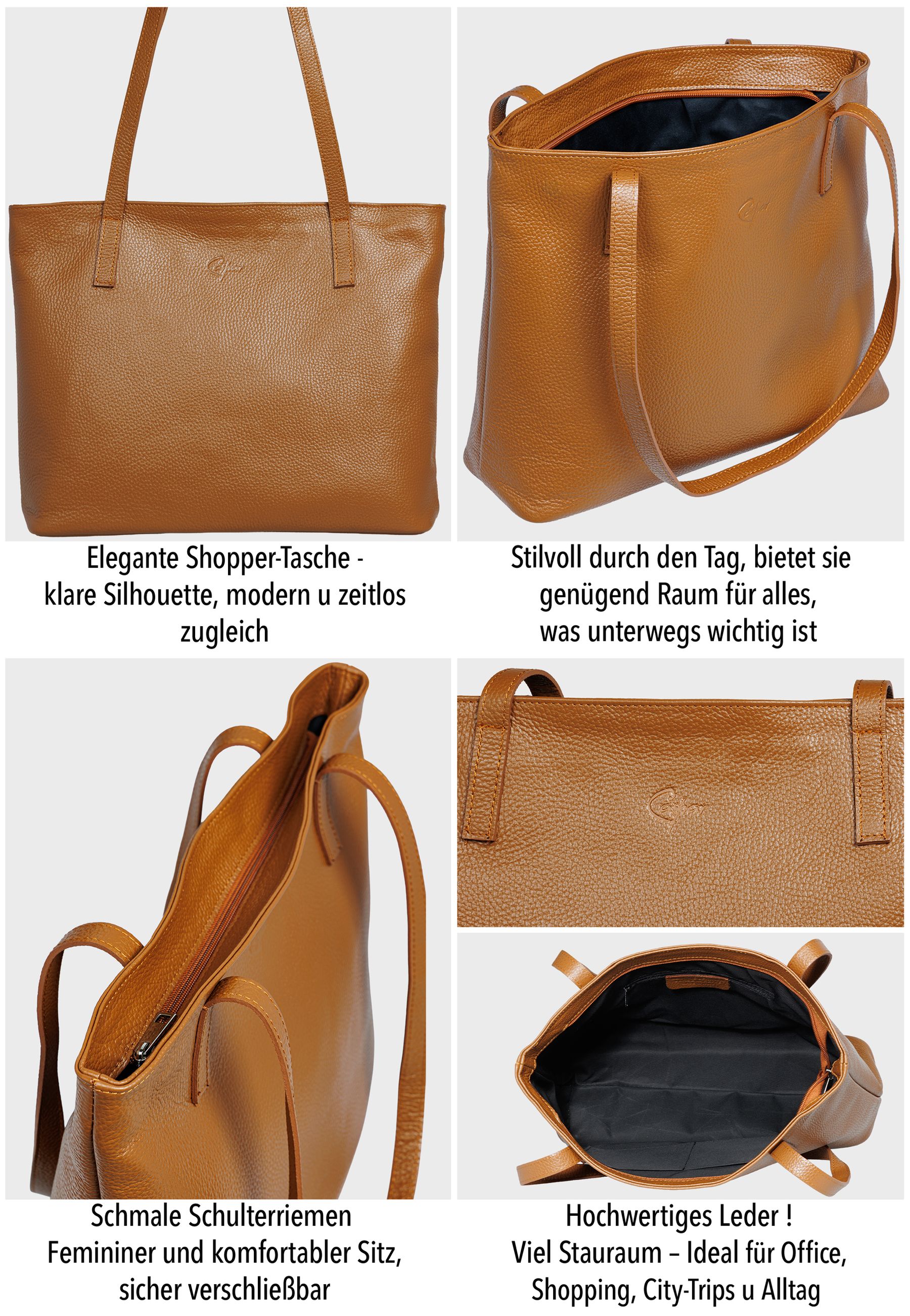 caspar-shopper-no-855-premium-line-xl-ledertasche-echtleder-made-in-italy image 4
