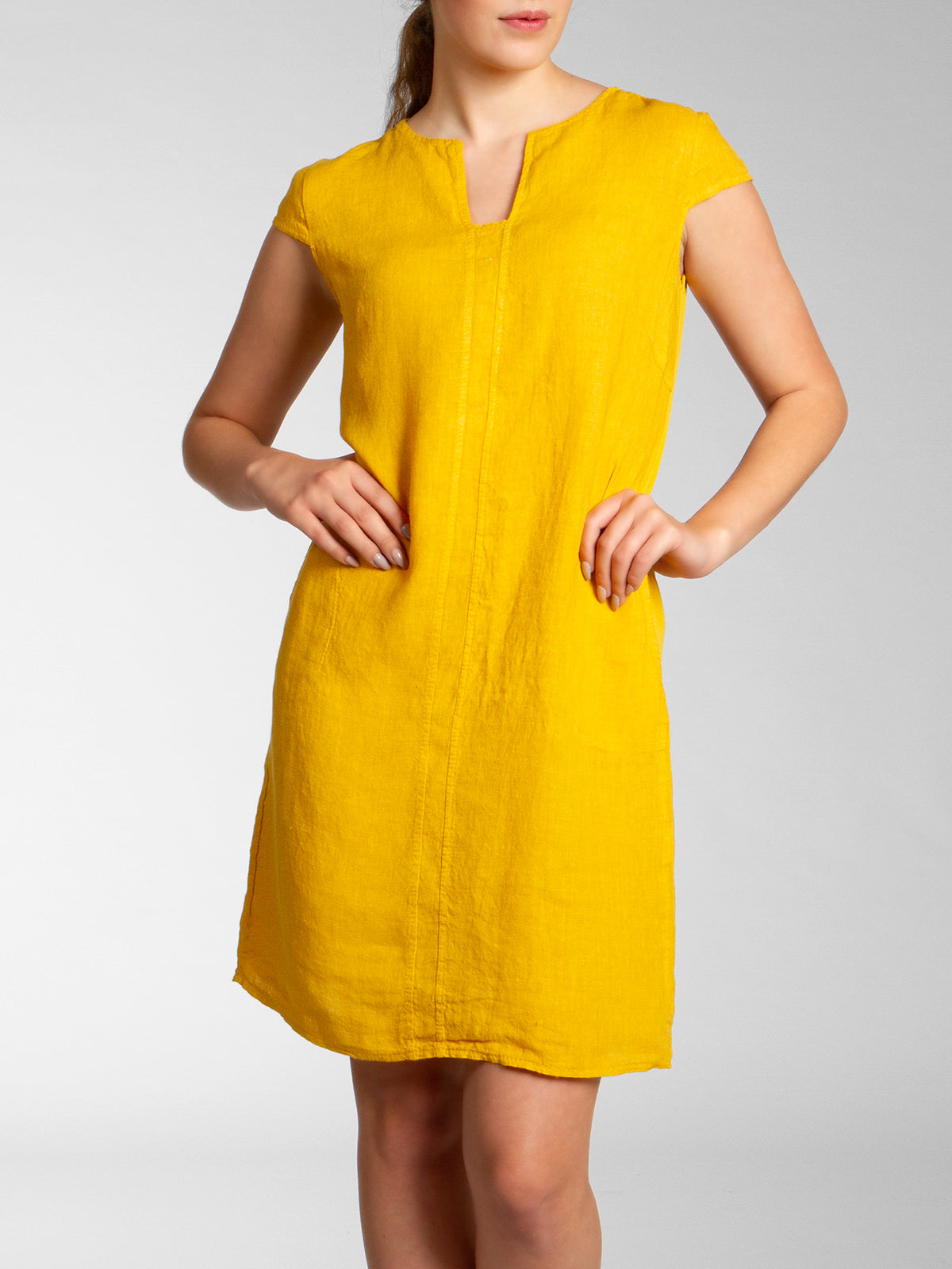 caspar-leinenkleid-no-036-damen-sommerkleid-100-leinen-knielang image 3