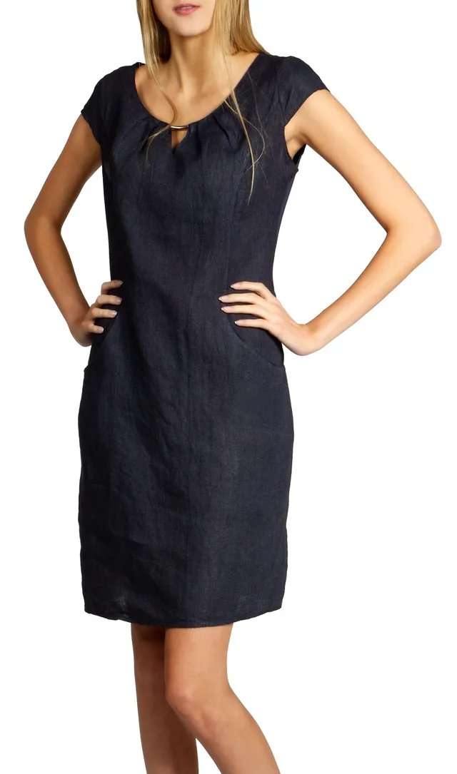 caspar-leinenkleid-no-020-sommerkleid-knielang-100-leinen image 1