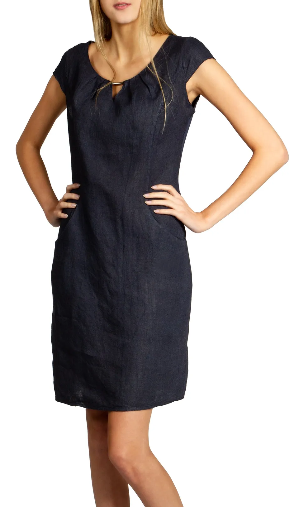 caspar-leinenkleid-no-020-sommerkleid-knielang-100-leinen image 1