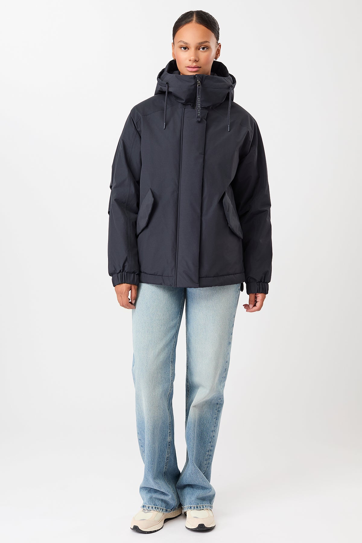 langerchen-wattierter-kurzparka-lockeres-volumen-navy image 5