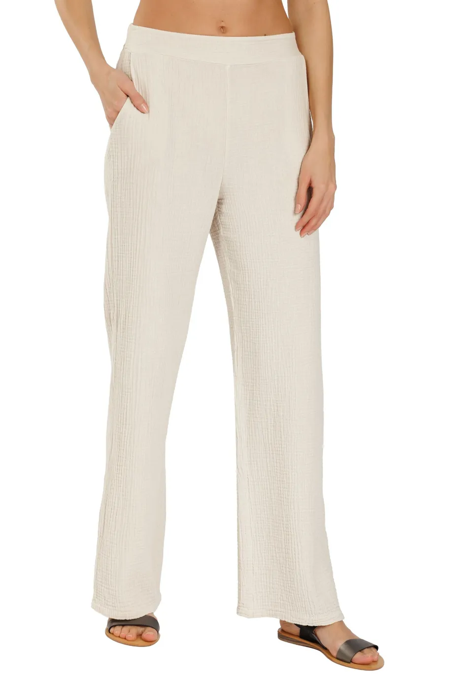 caspar-khs055-damen-musselin-hose-sommer-aus-baumwolle image 1