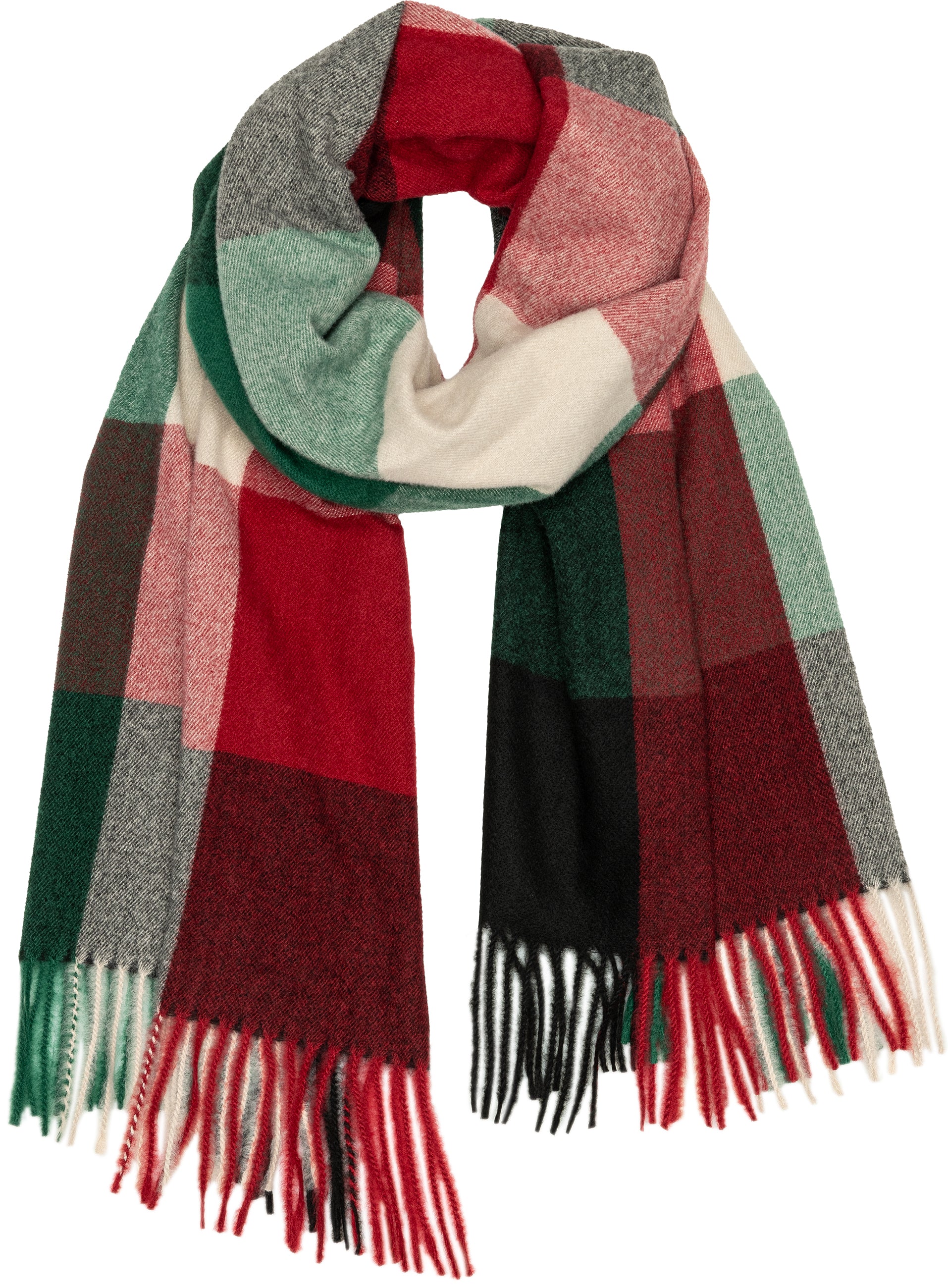 caspar-schal-no-510-damen-xxl-schal-karo-190x70-fransen image 4