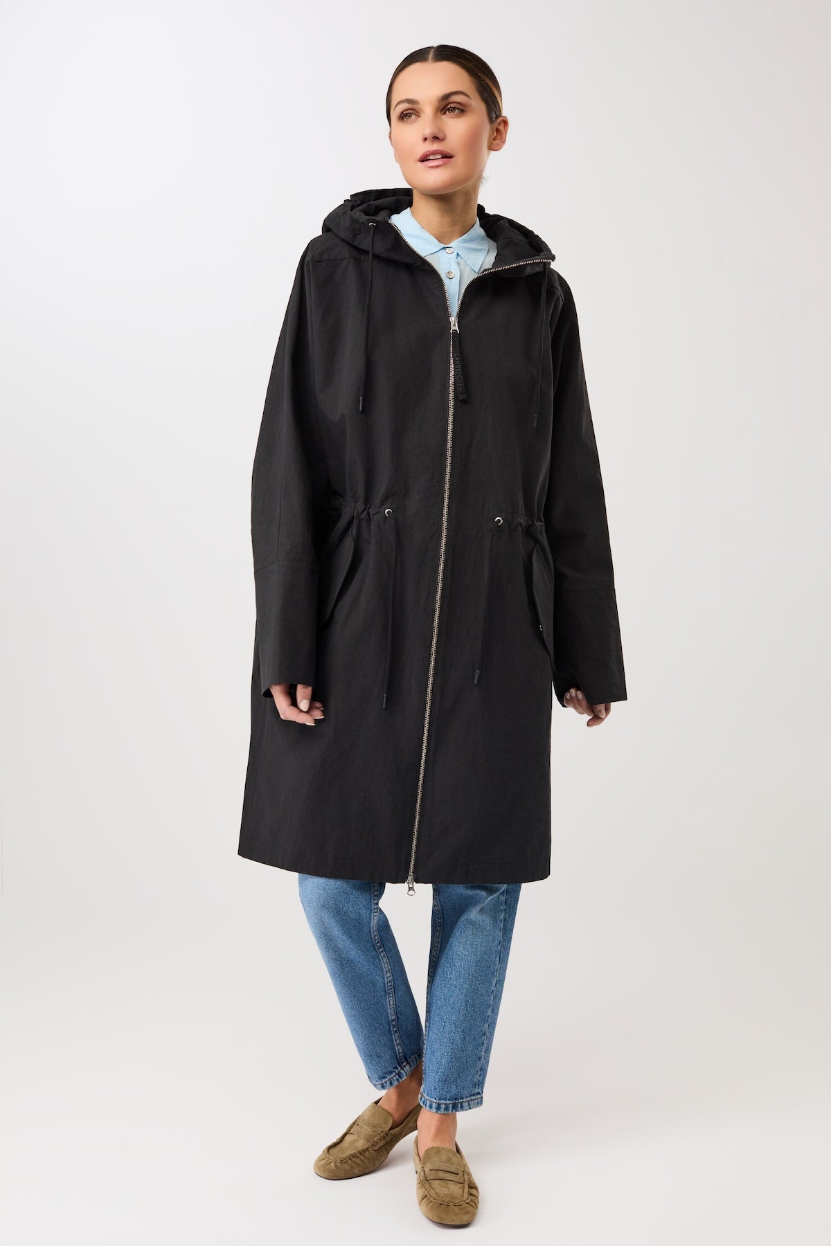 langerchen-langer-parka-mit-druckkn-pfen-und-rmelaufschlag-parka-black image 1