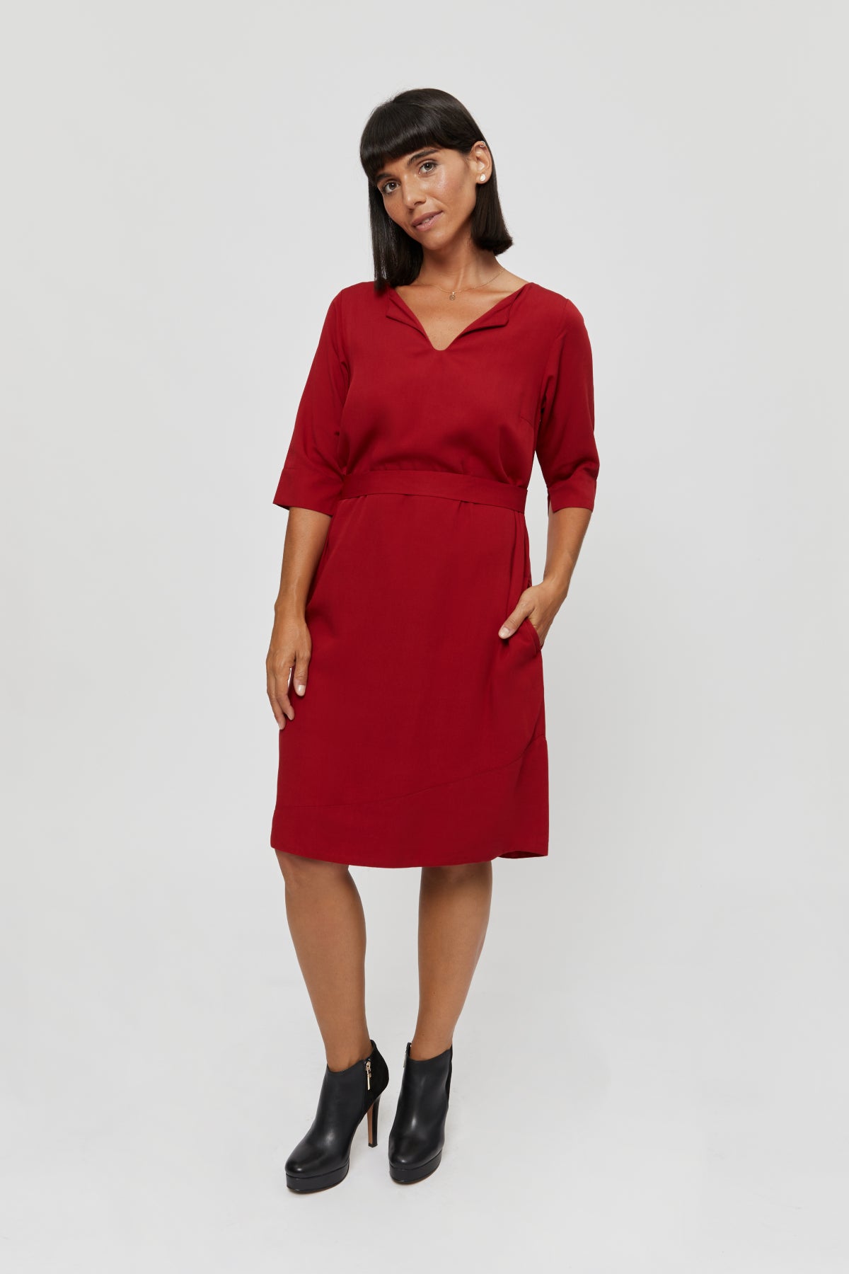 ayani-catherine-kleid-rot-mit-optionalem-g-rtel image 2