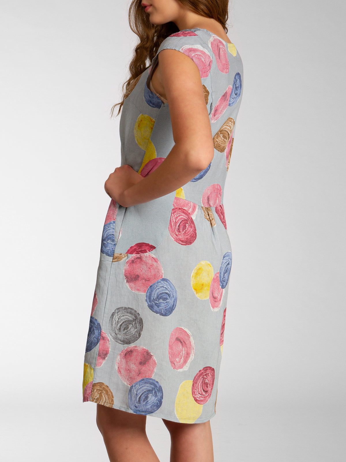 caspar-leinenkleid-no-033-sommerkleid-punkte-muster-knielang image 8