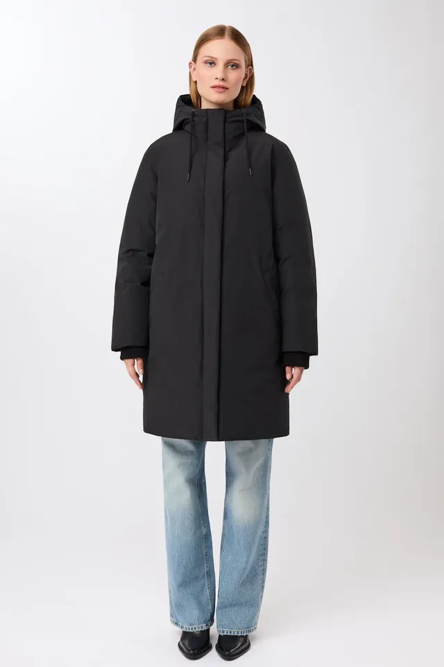 langerchen-lange-jacke-mit-kapuze-und-eco-daune-black image 1