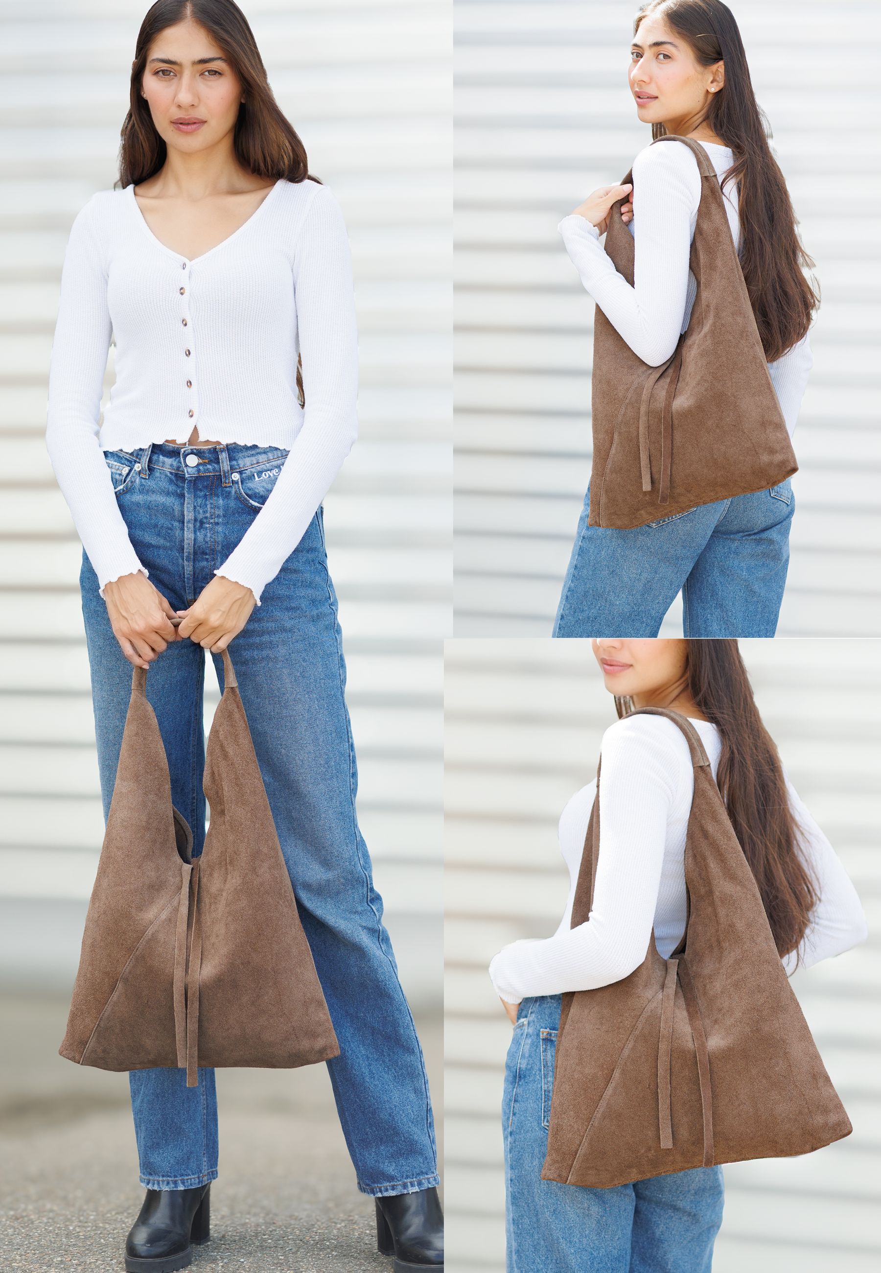 caspar-hobo-no-863-damen-hobo-bag-wildleder-40x35 image 2