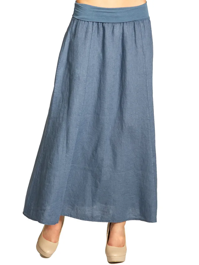 caspar-no-019-leinenrock-damen-maxi-sommerrock-aus-italien-leinen image 1