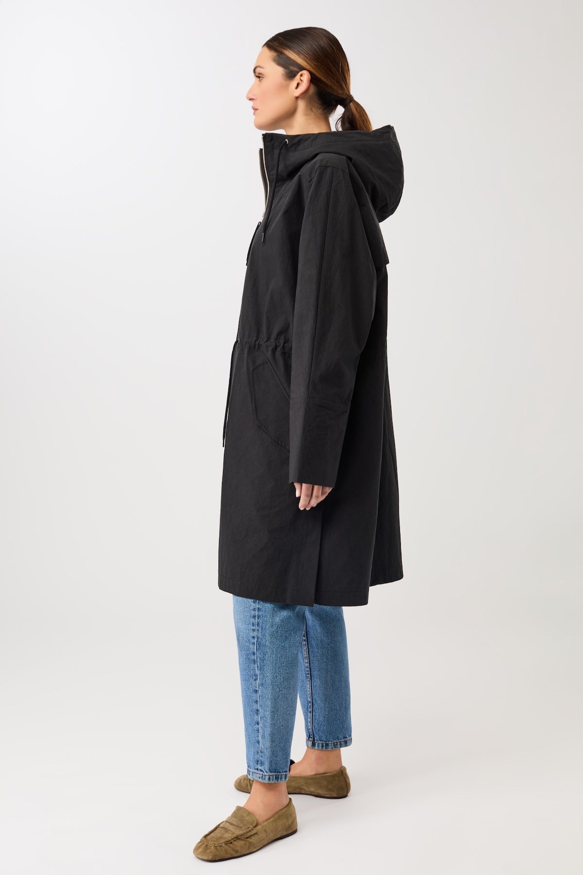 langerchen-langer-parka-mit-druckkn-pfen-und-rmelaufschlag-parka-black image 2