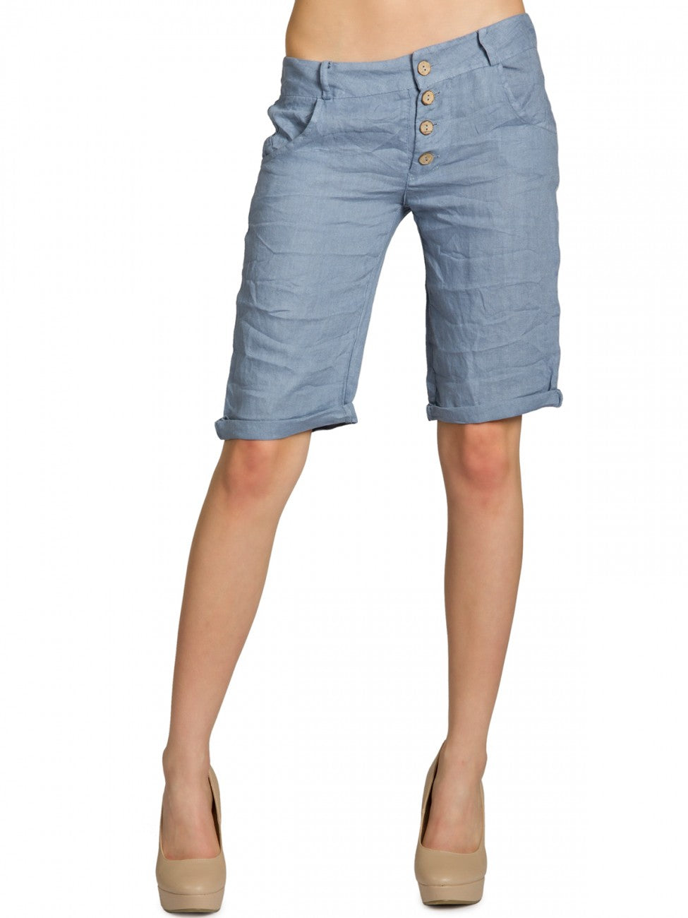 caspar-leinenshorts-no-007-damen-shorts-mit-kokoskn-pfen image 1