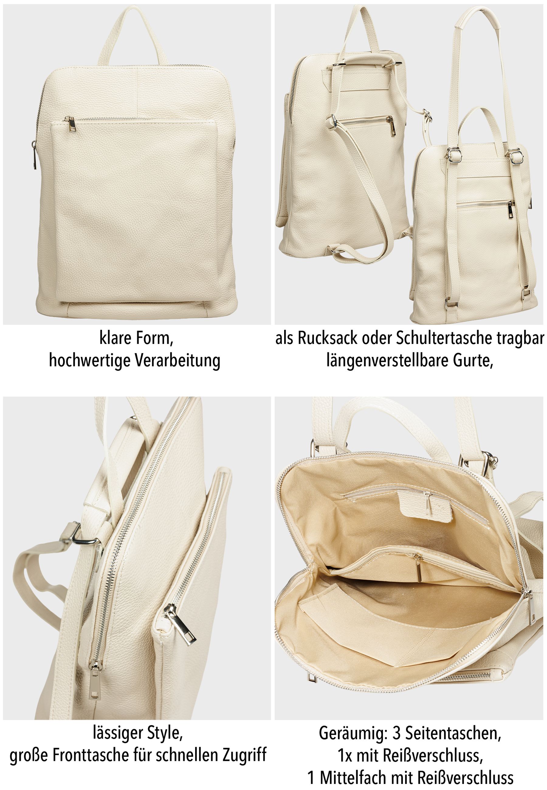 caspar-2in1-backpack-no-826-damen-rucksack-aus-rindsleder image 4