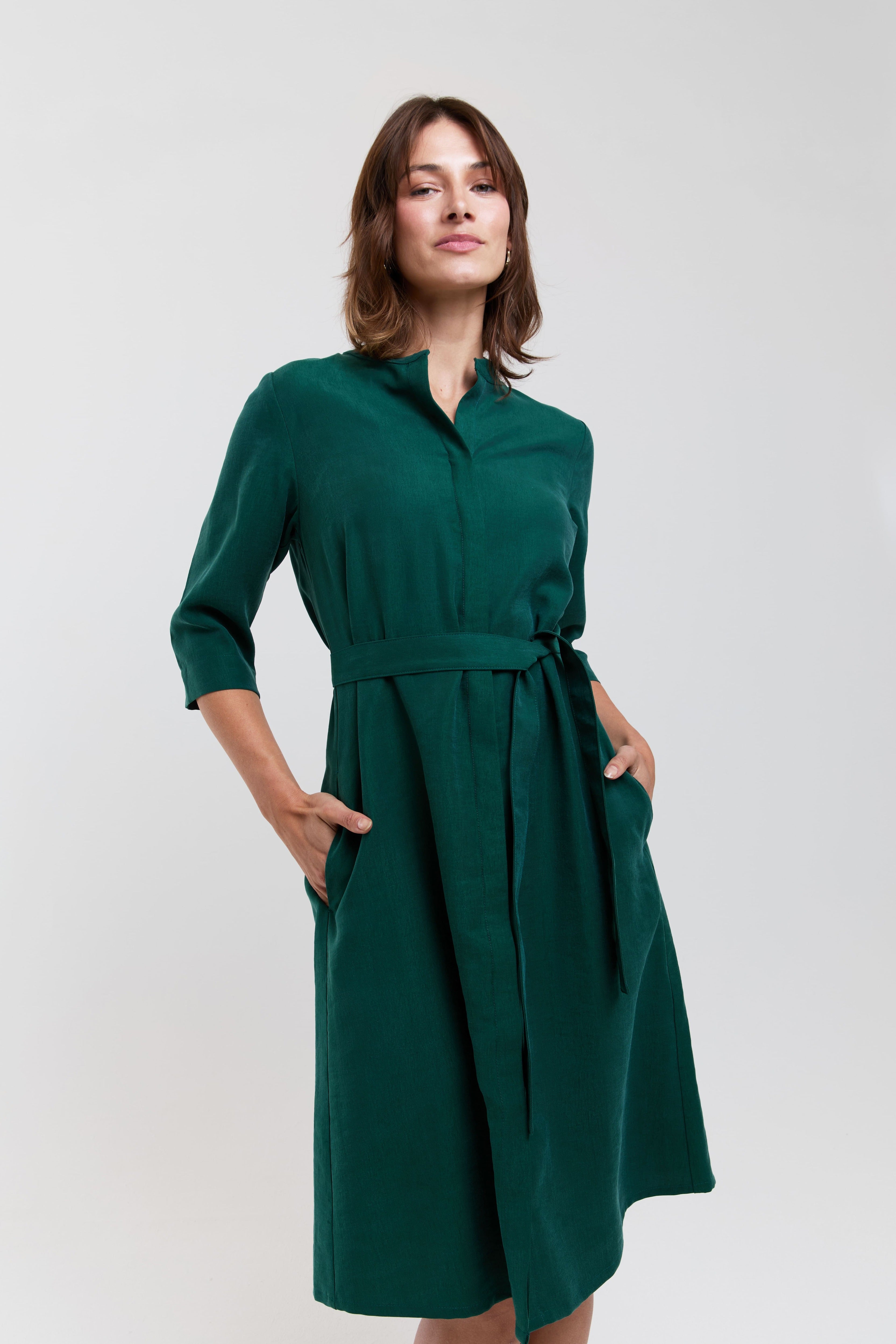 ayani-anne-shirt-dress-in-forest-green image 4