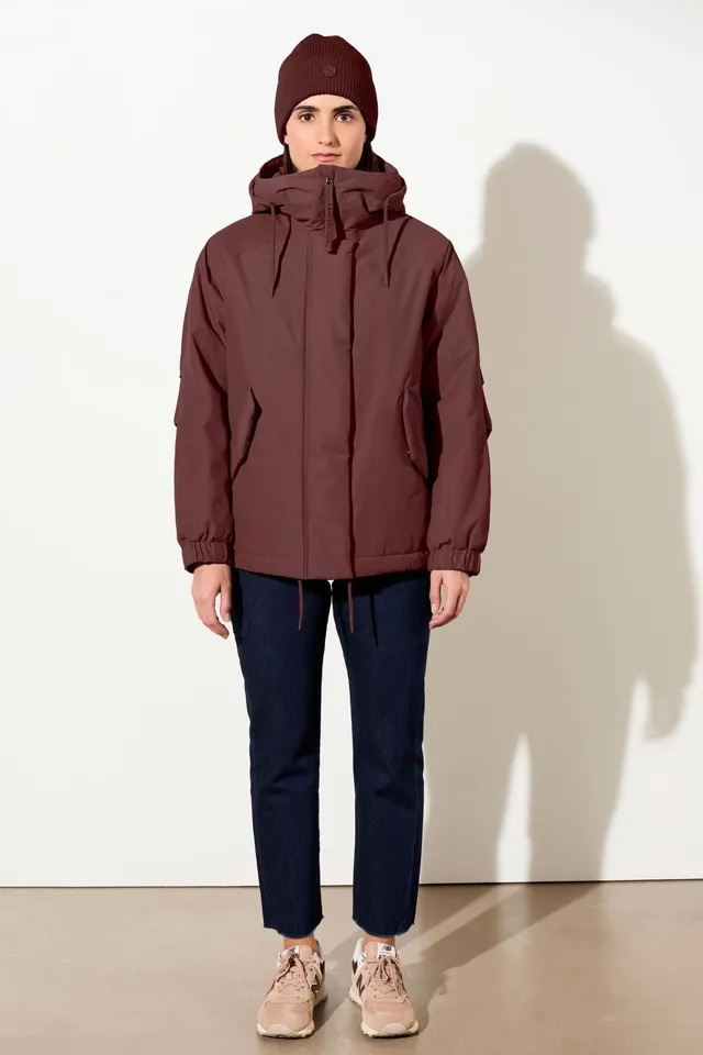 langerchen-wattierter-kurzparka-in-lockerem-volumen-burgundy-parka image 1