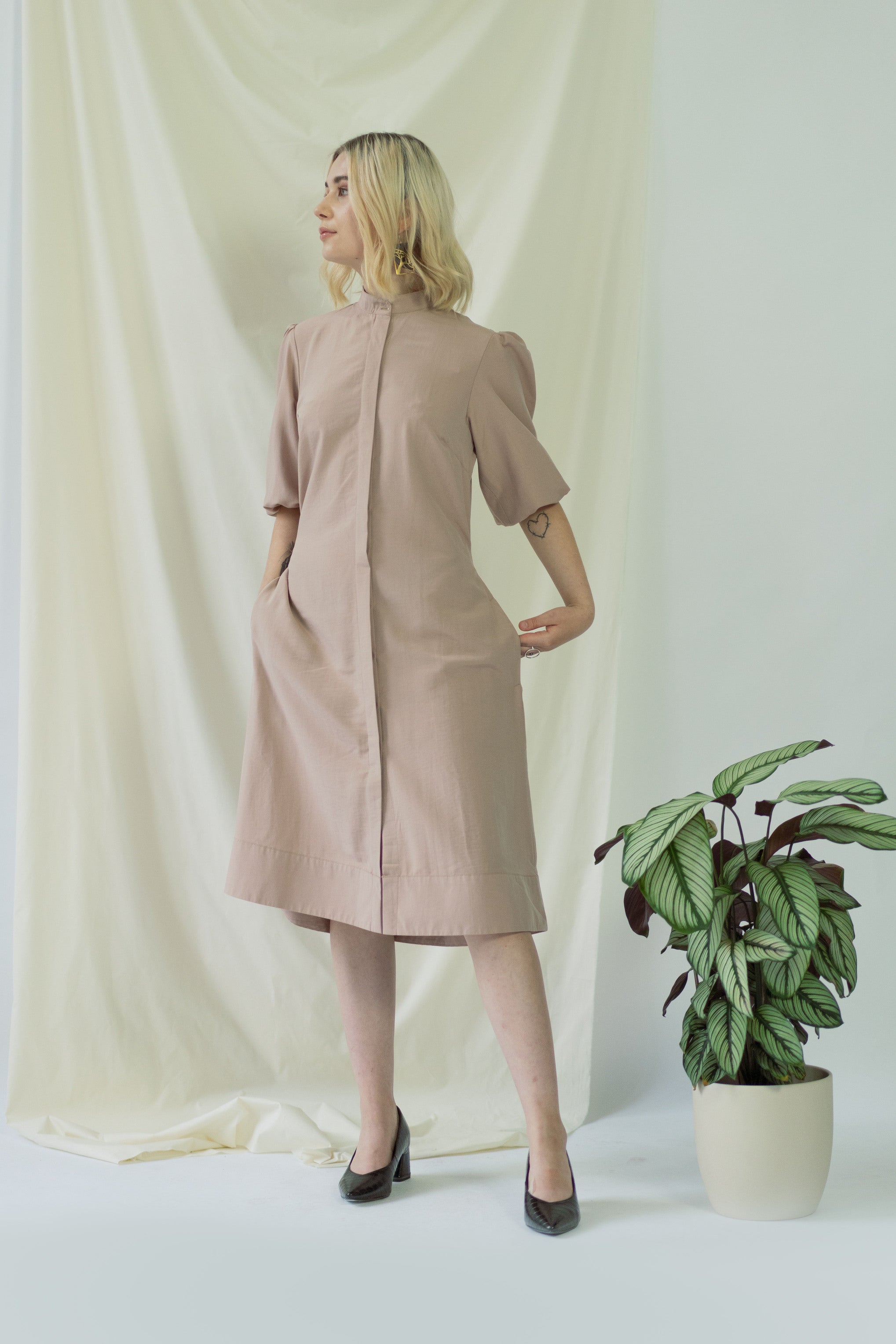 ayani-melanie-shirt-dress-mit-ballon-rmeln-in-rose image 2