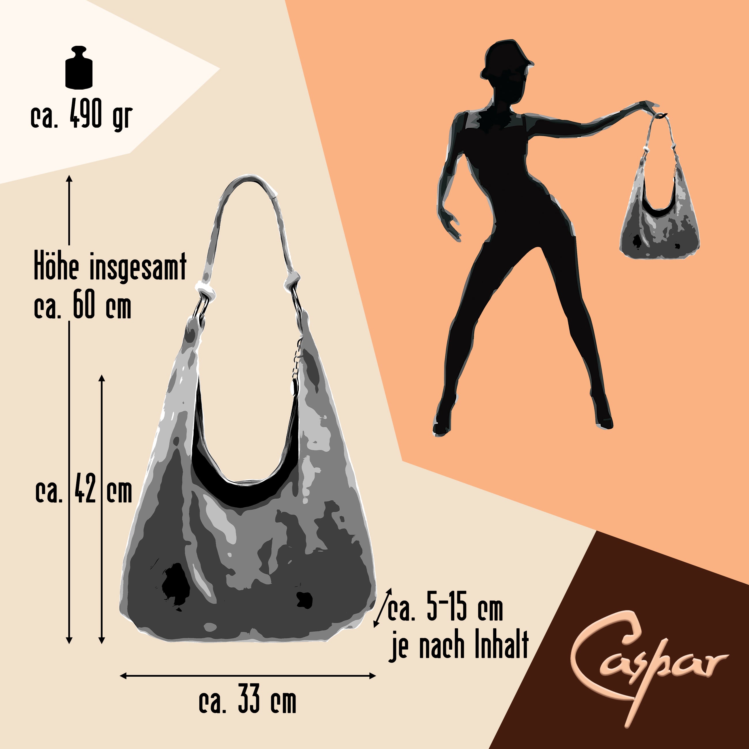 caspar-hobo-no-617-beuteltasche-veloursleder-a4 image 5