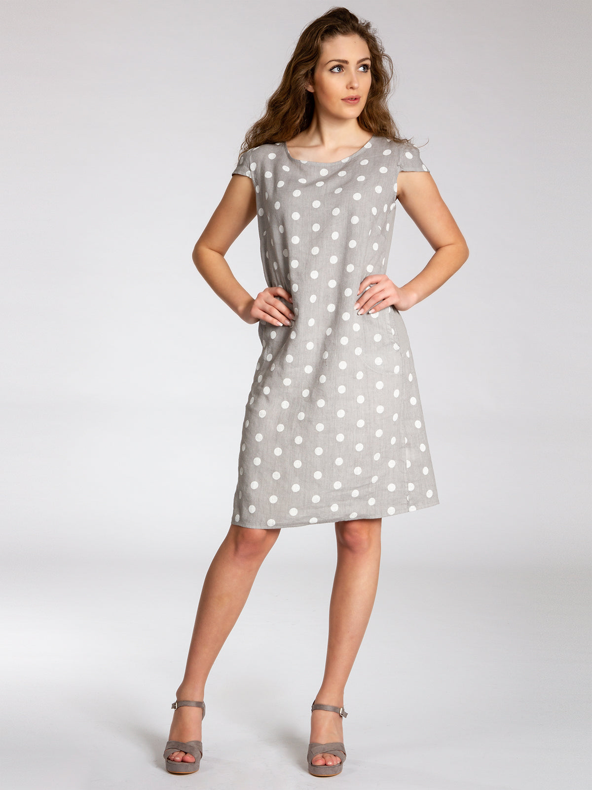 caspar-leinenkleid-no-024-damen-sommerkleid-mit-retro-punkten image 7