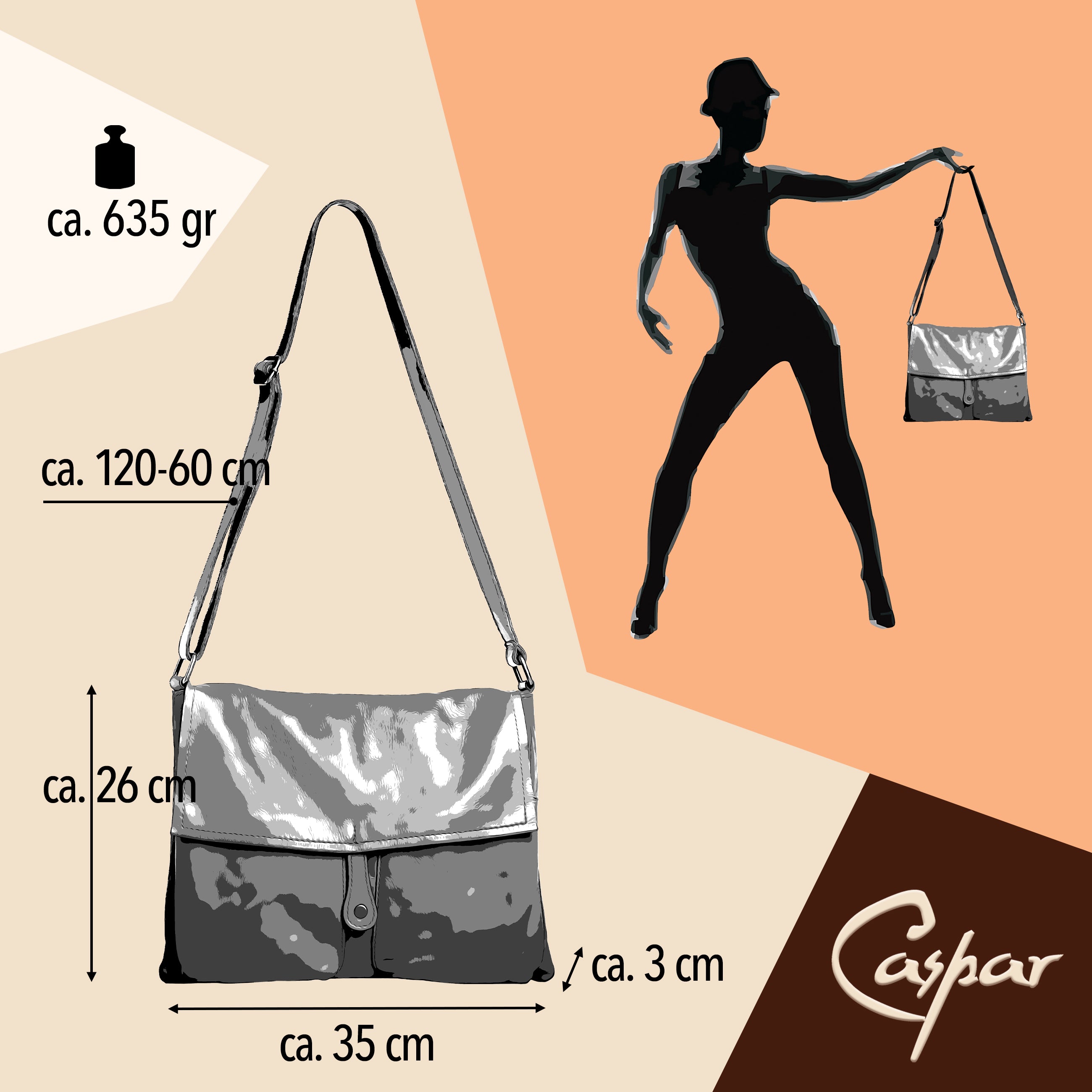 caspar-no-819-vintage-messenger-bag-echtleder-crossbody-made-in-italy image 7