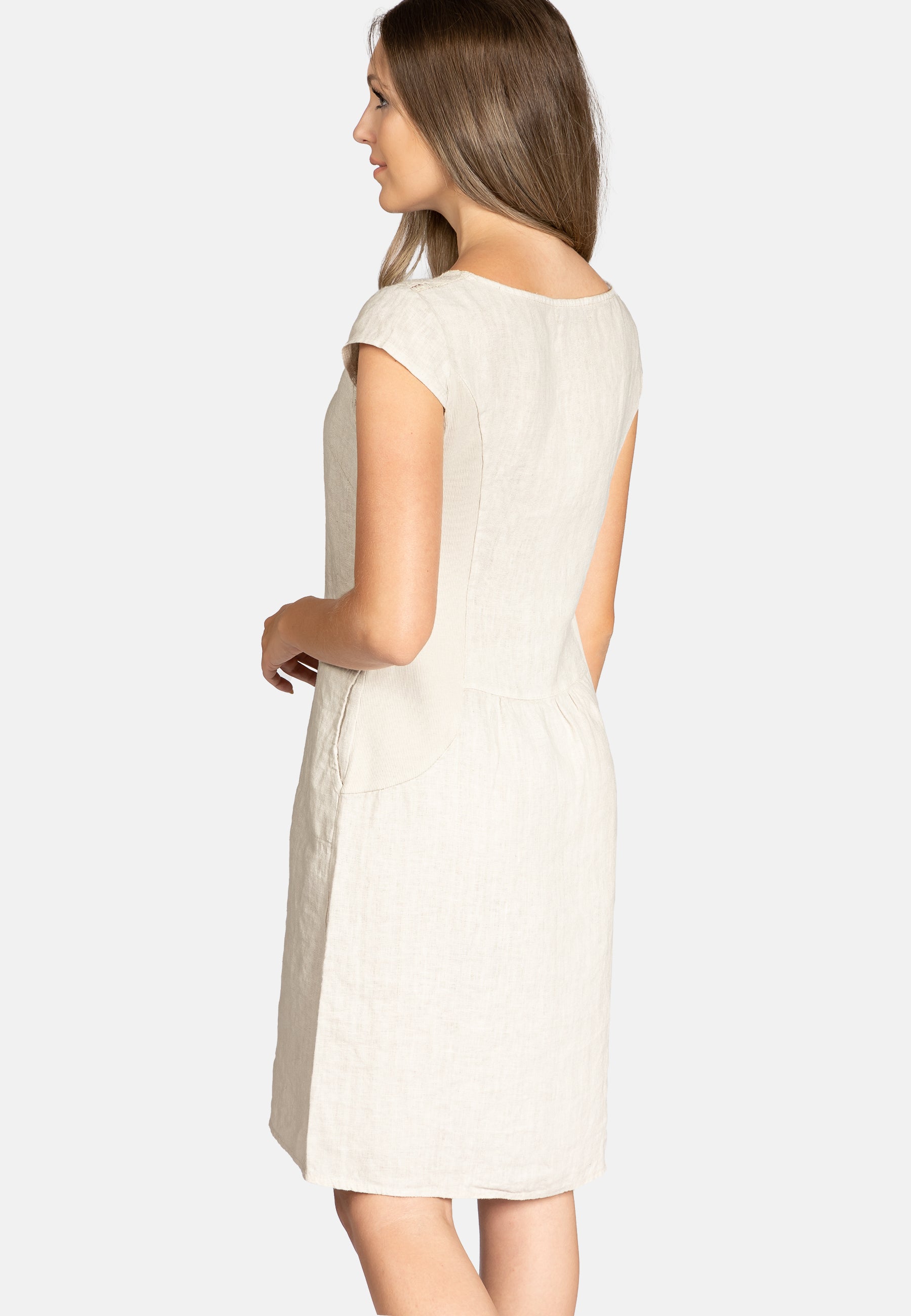 caspar-leinenkleid-no-042-damen-sommerkleid-aus-leinen-mit-spitze image 4