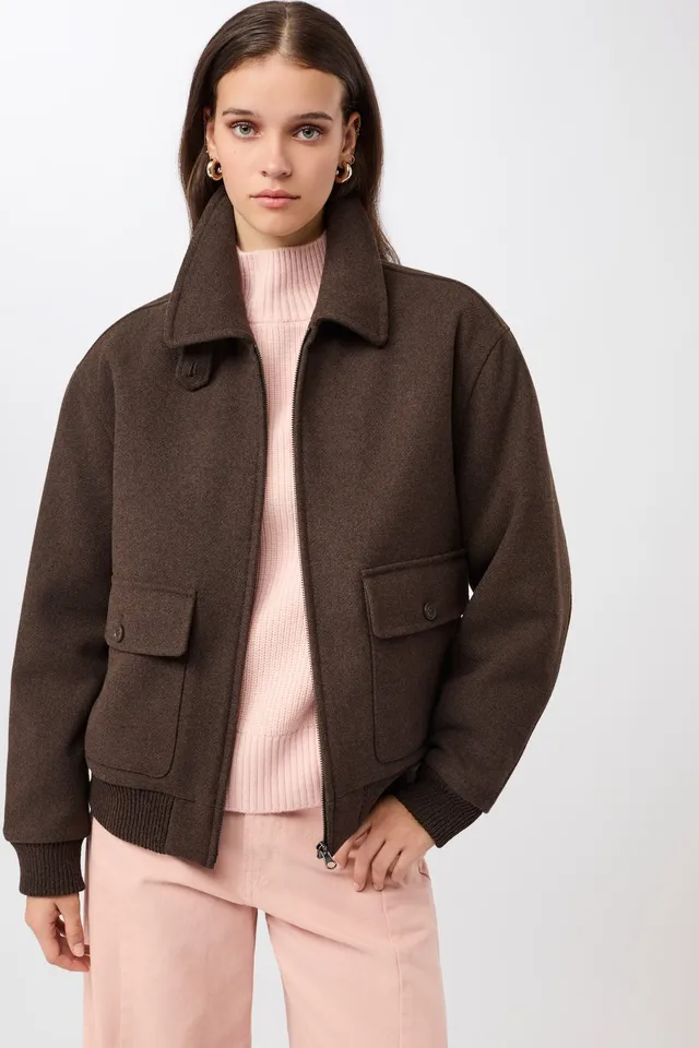 langerchen-blouson-recycelte-wolle-coffee image 1