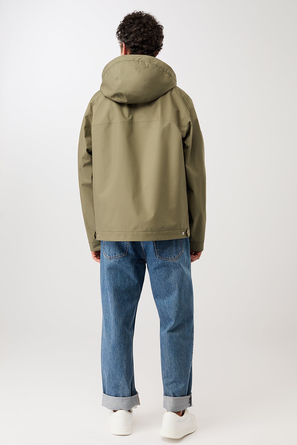 langerchen-kapuzenjacke-mit-verdeckter-knopfleiste-stone-moss-kurze-jacke image 4