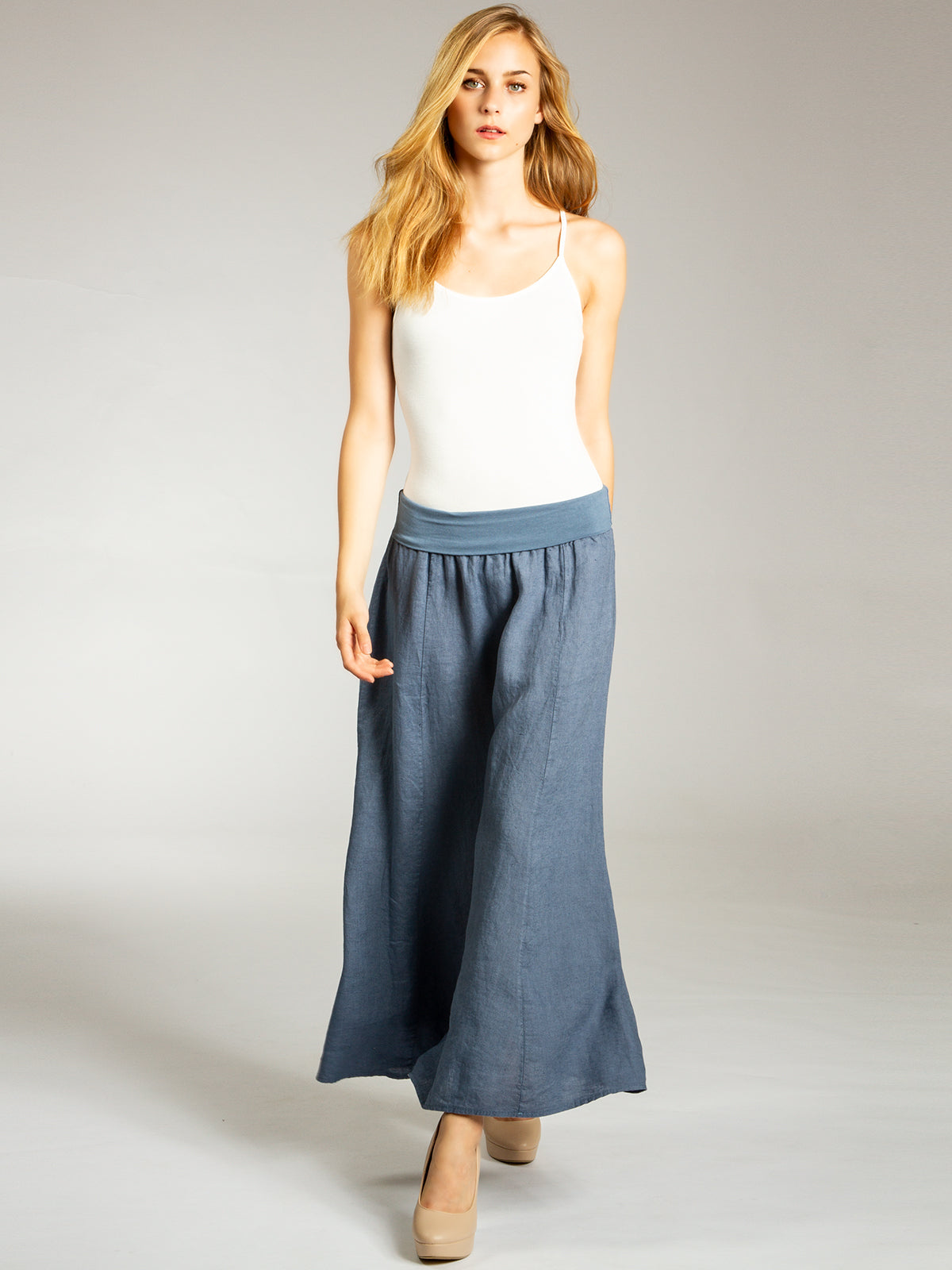 caspar-no-019-leinenrock-damen-maxi-sommerrock-aus-italien-leinen image 2