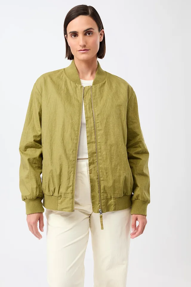 langerchen-bomberjacke-mit-seitlichen-rei-verschl-ssen-blouson-in-green-olive image 1