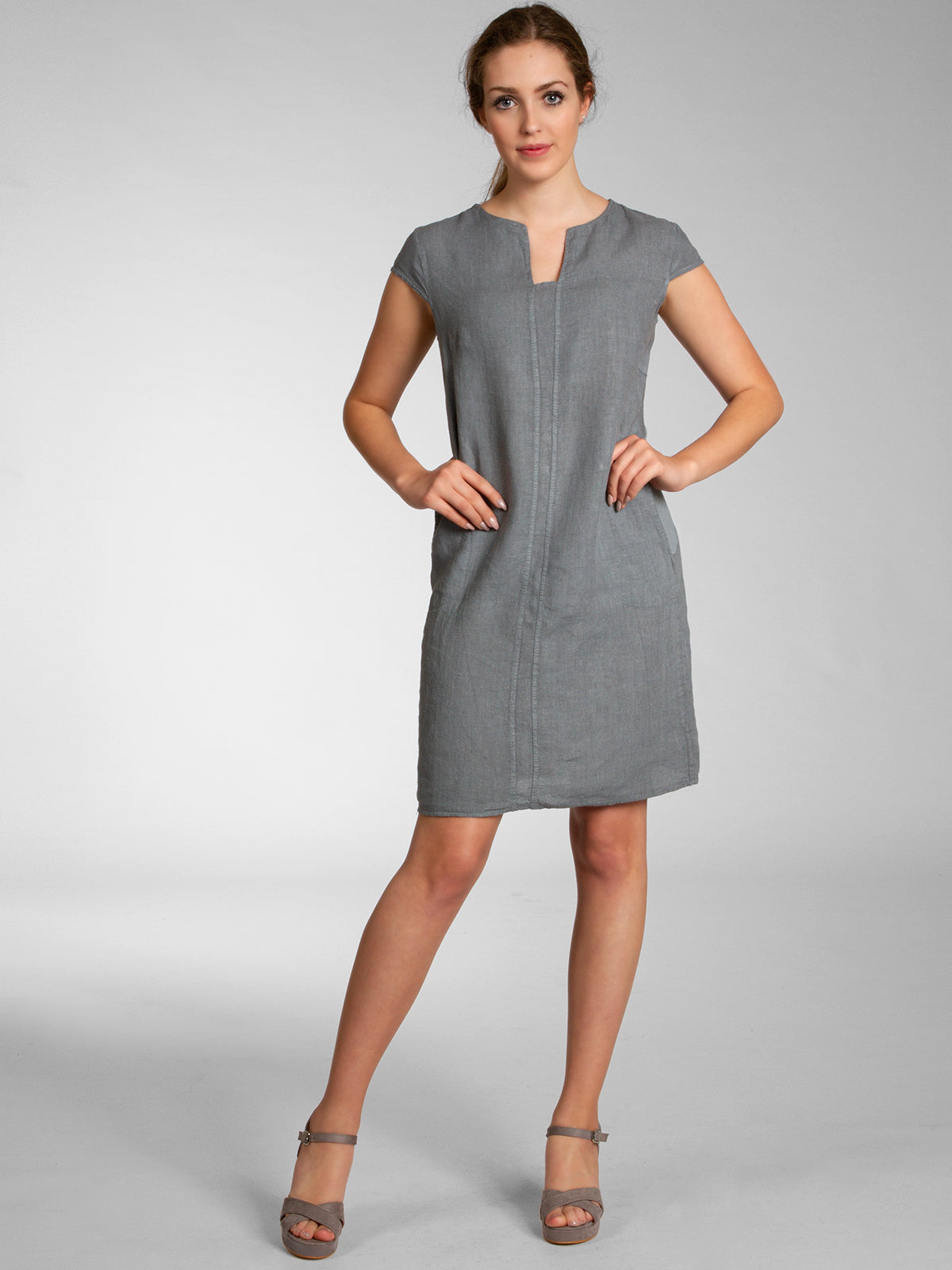 caspar-leinenkleid-no-036-damen-sommerkleid-100-leinen-knielang image 7
