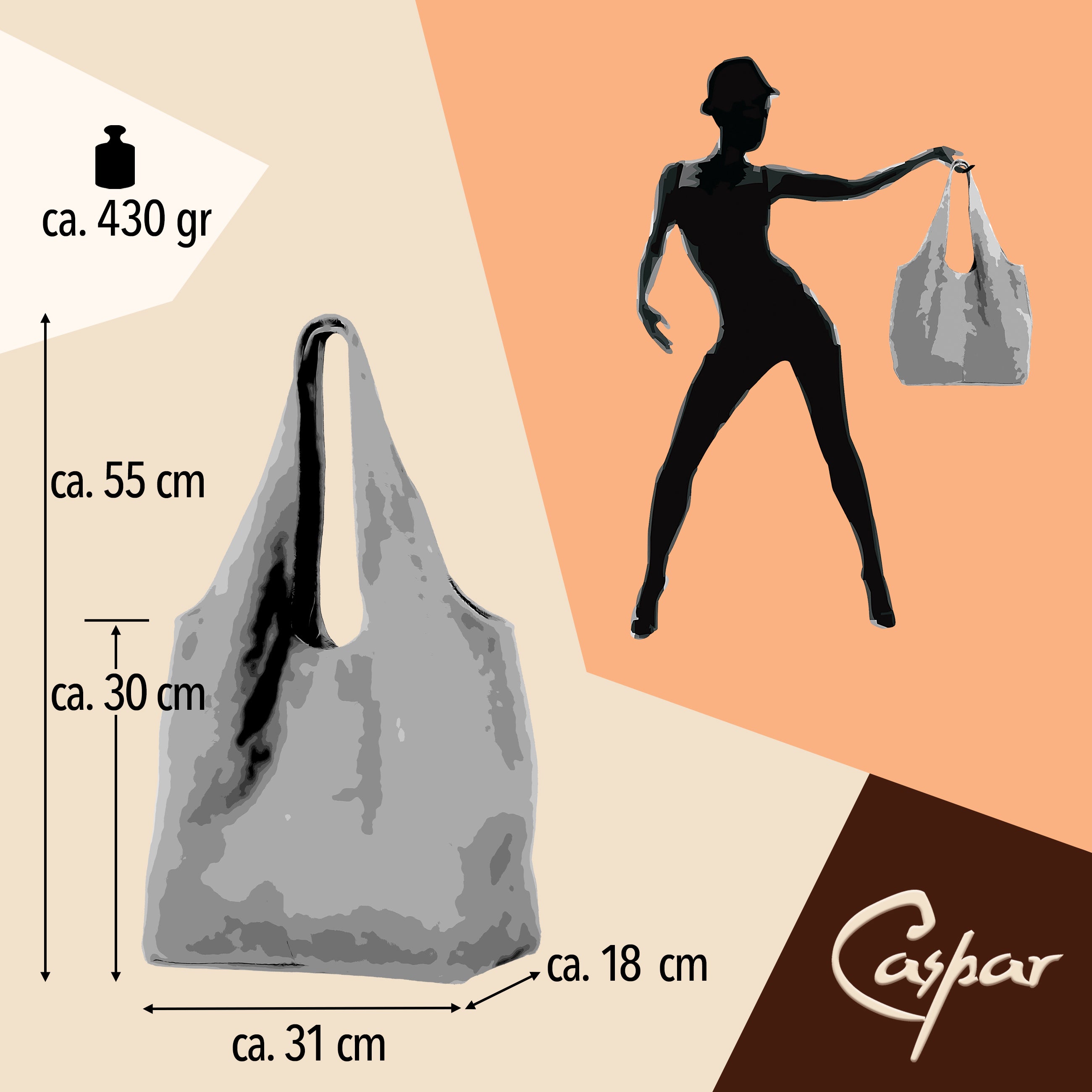 caspar-hobo-bag-no-840-premium-line-wildleder-shopper-made-in-italy image 6