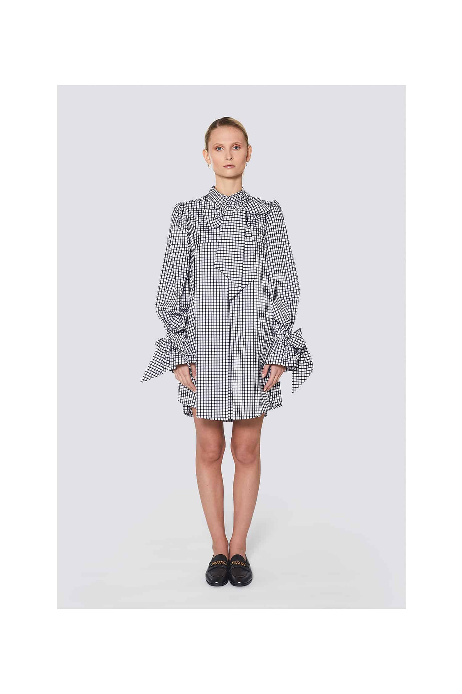 bolot-dress-lesley-damen-kleid-60s-karo-mit-volant-rmeln image 1