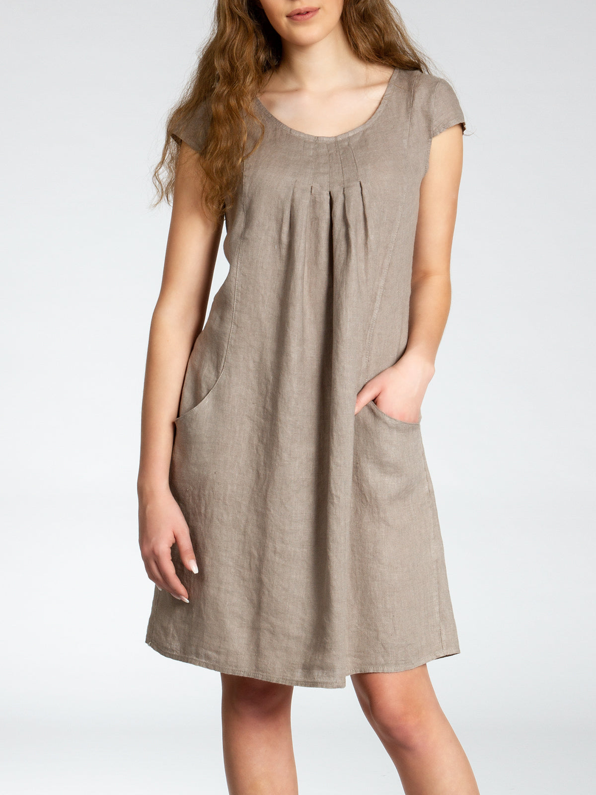 caspar-skl025-leinenkleid-knielang-100-leinen-damen image 3