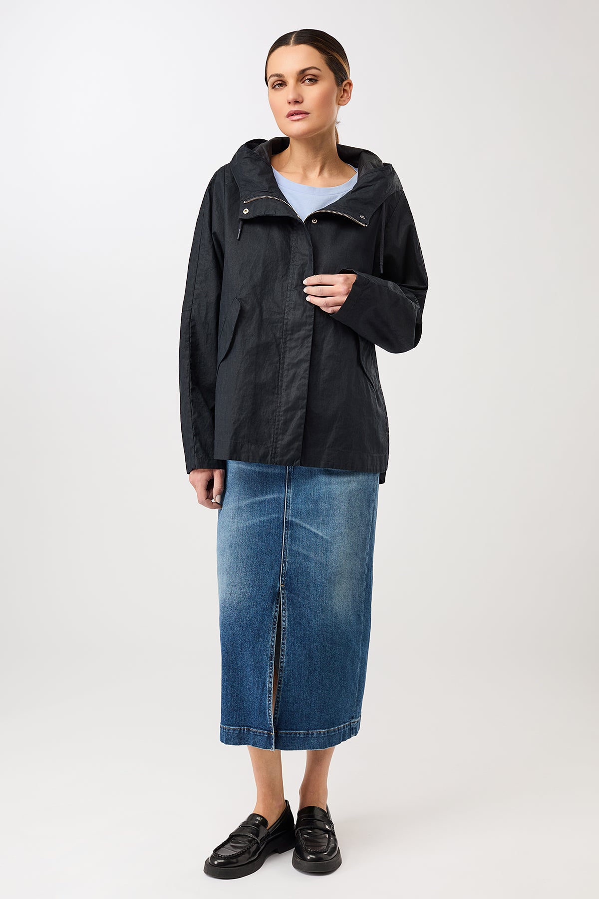 langerchen-outdoorjacke-aus-beschichtetem-leinen-navy image 1