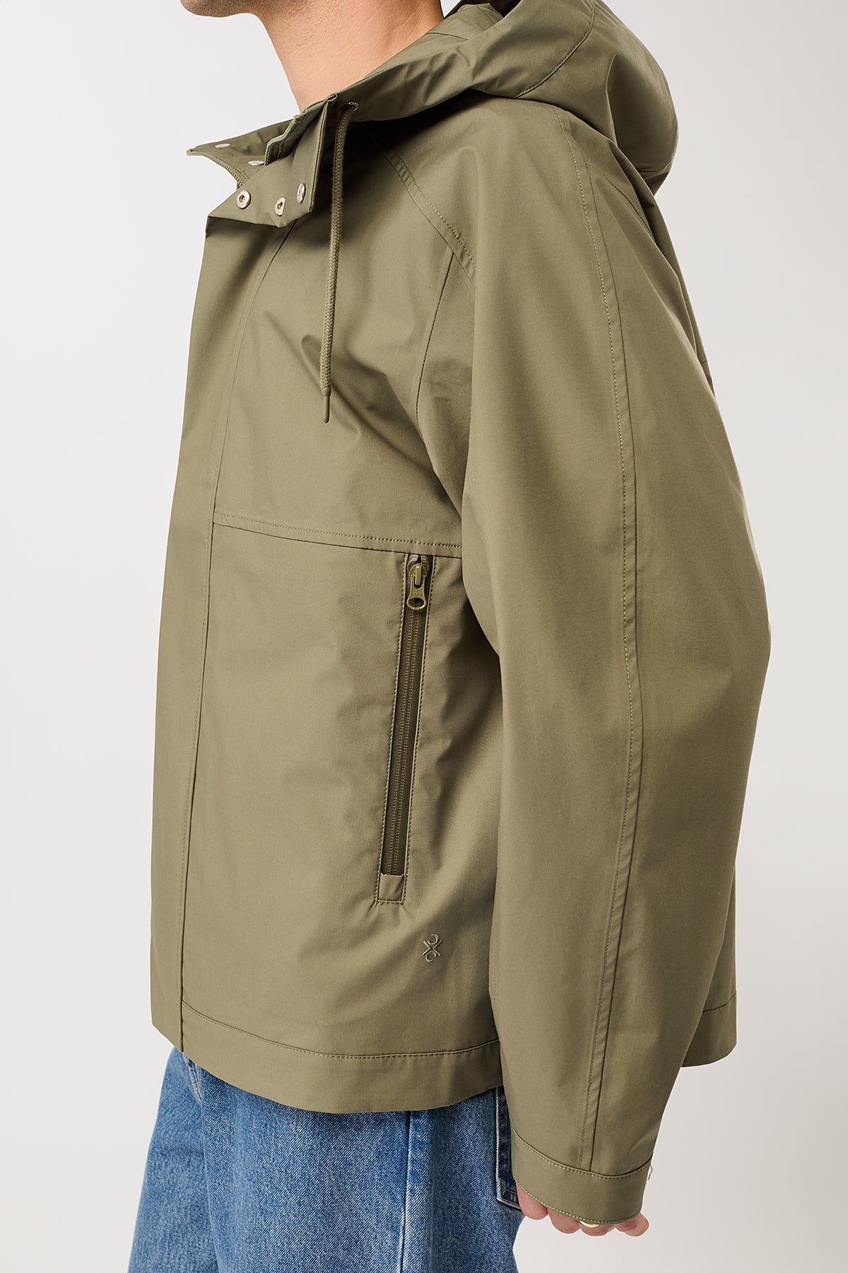 langerchen-kapuzenjacke-mit-verdeckter-knopfleiste-stone-moss-kurze-jacke image 2