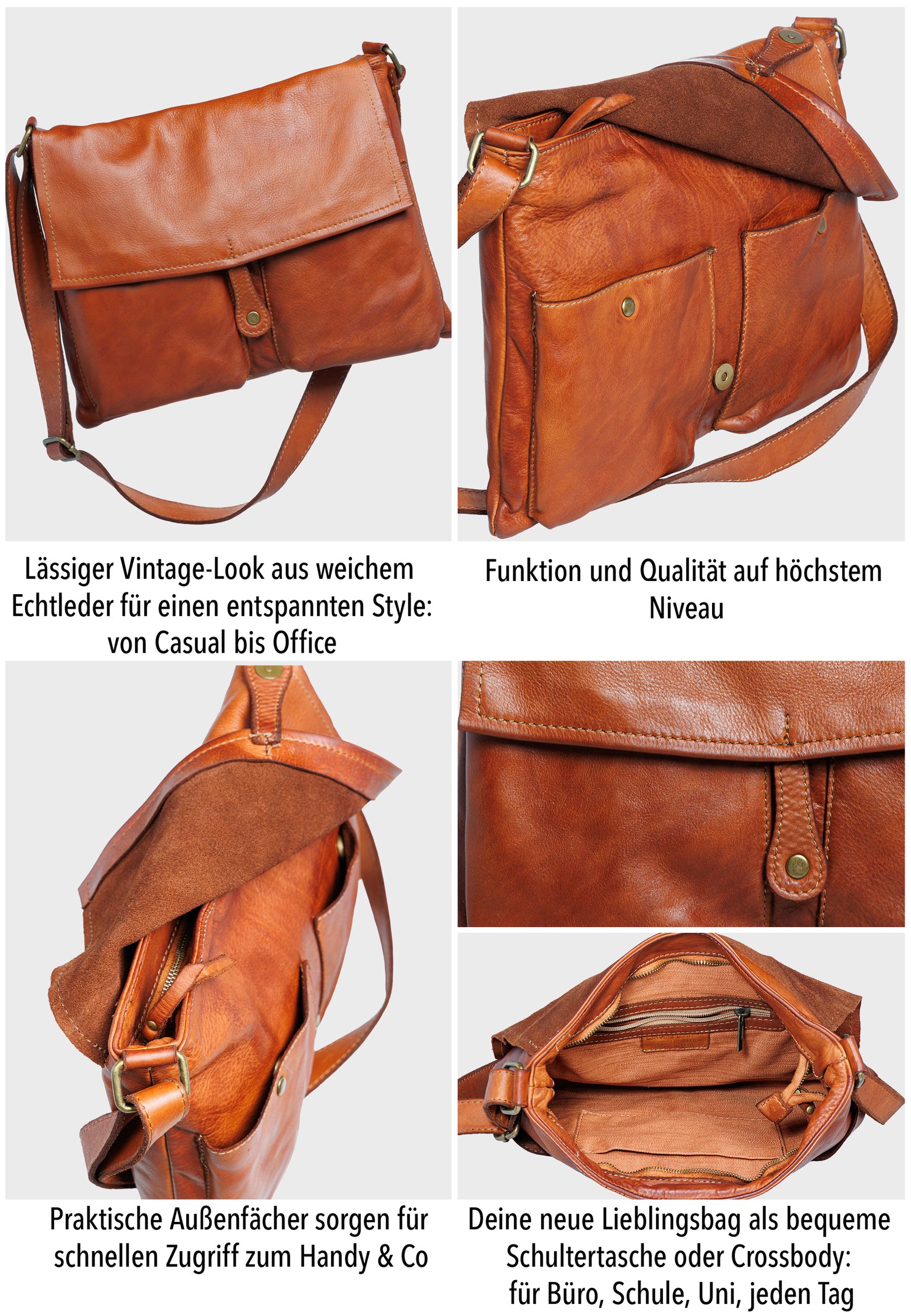 caspar-no-819-vintage-messenger-bag-echtleder-crossbody-made-in-italy image 5